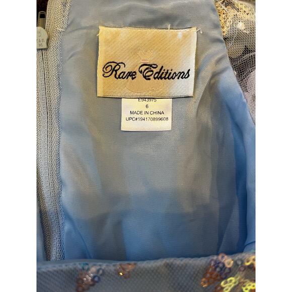 Rare Editions Girls Dress Size 6 Light Blue Sparkle Sequins Party Holiday - Picture 9 of 10
